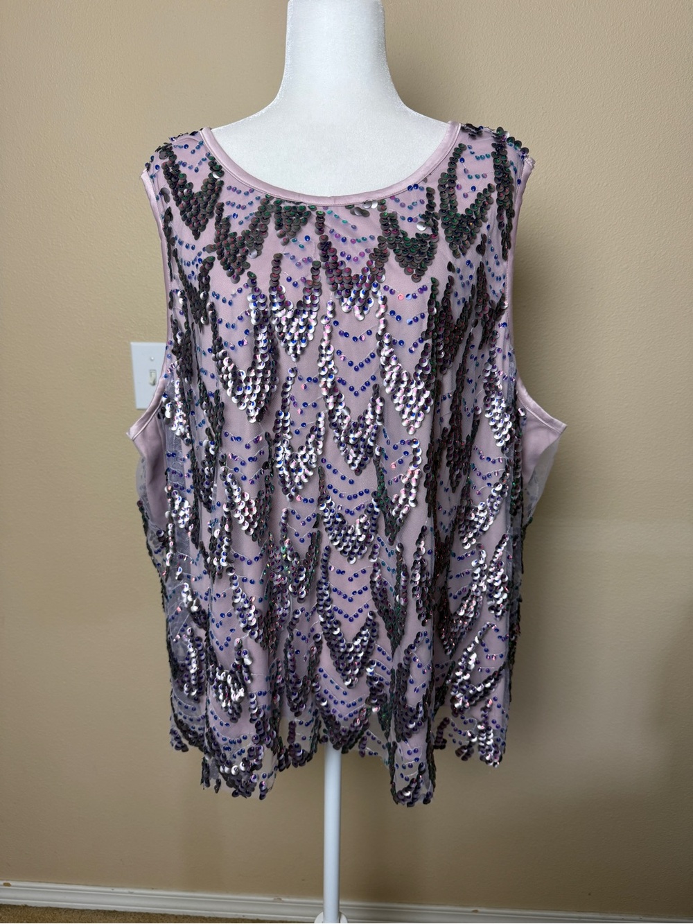 Torrid Lavender Sequin Sleeveless Tank Top Size 4